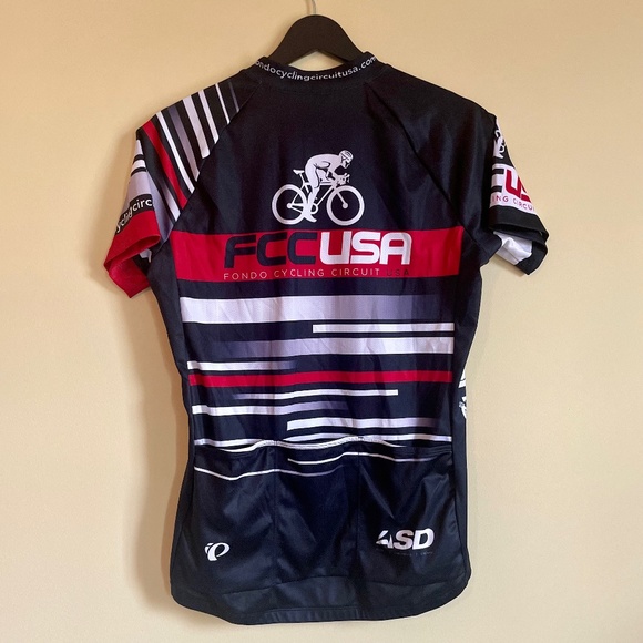 PEARL IZUMI Cycling Jersey, Navy, Red, White, Women's Large, Club Fit, Full Zip - Picture 3 of 5